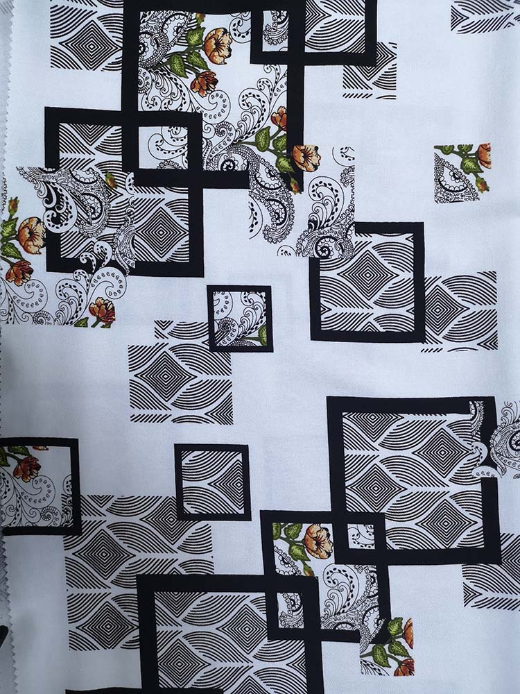 Geometric Joint Rayon Twill 3024S Printing Woven Fabric