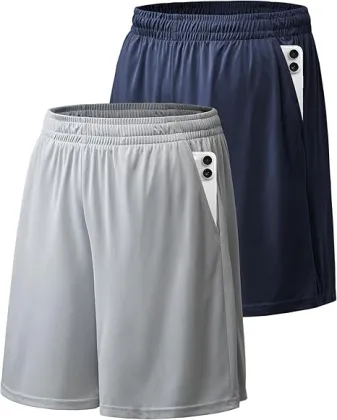 Men's athletic shorts with pockets and elastic waistband quick-drying sportswear workout shorts