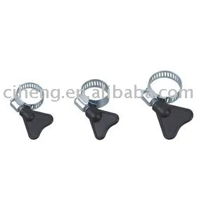 Hose clip with thumb screw