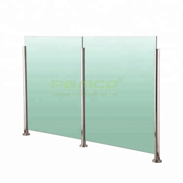 Low Cost Stainless Steel Posts and Tempered Glass Balustrades for Custom Balcony Railings
