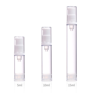 5ml 10 ml 15ml transparent clear cosmetic airless mist spray cream pump empty bottle