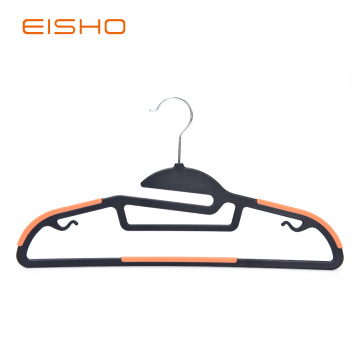 Non-Slip Plastic Hangers With Orange Rubber Pieces