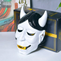 Máscara completa de resina branca japonesa Hannya Demon