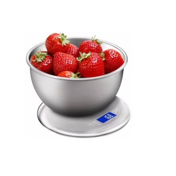 High Quality 5kg Slim Stainless Steel Round Kitchen Scale with Bowl