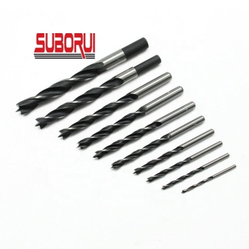 SUBORUI Carbon Steel Rolled Brad Point Wood Drill Bit for Precision Wood Drilling