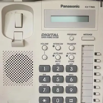 PANASONIC KX-T7665 White Office Desktop LCD Digital Corded Phone