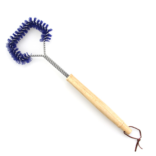 Long Rubber Handle Nylon Grill Brush