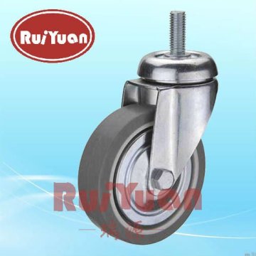 35xxxTPRT European type indoor Thermoplastic rubber threaded stem swivel caster