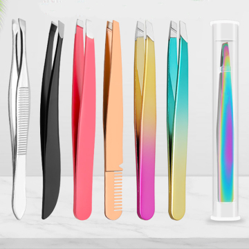 Wholesale Stainless Steel Oblique Mouth Eyebrow Clip - Beauty Trimming Tool