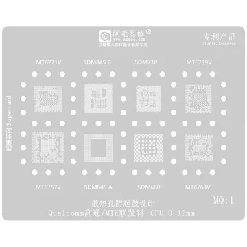 0.12mm CPU Repair Mold for Qualcomm MTK MQ1 SDM660/710/845 and MT6771/6739/6763V Solder Mesh