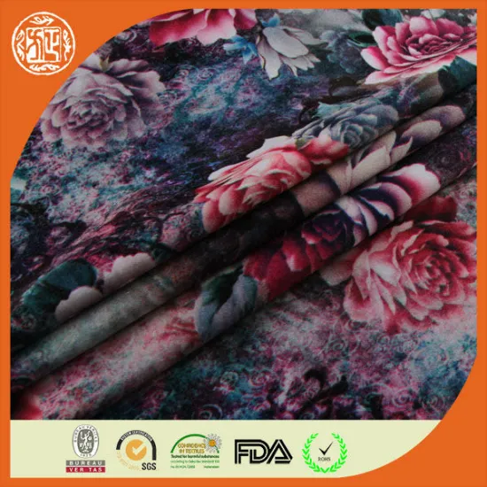 2014 hot sale digital printed effect thick spandex fabric