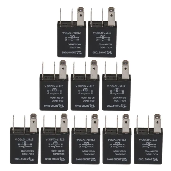 10Pcs ZT617-12V-A-R DC 12V 30A 30 AMP SPST Relay Relays, 4 Pins Automotive Relay Replacement for Auto Car Truck Boat