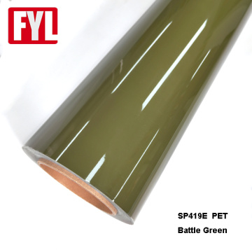 Pet High Gloss Battle Battle Green Car Praping Film