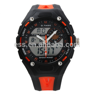 Brand New Mens Rubber Strap Blue Analog Digital Dual Dial Sport Watch