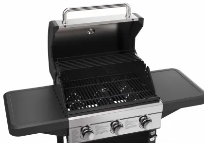 Atlanta 3 Burner Gas Grill with Side Shelf for Outdoor Cooking Kitchen