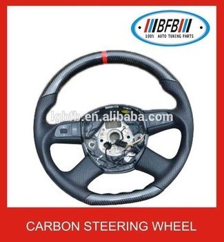 2005-2008 BLACK CARBON FIBER STEERING WHEEL FOR AUDI A6