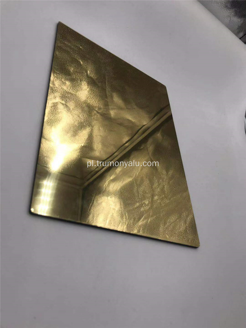Złoty aluminiowy panel kompozytowy z lustrem