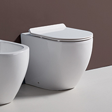 Modern Floor-Standing White Ceramic Toilet Bowl WC Set