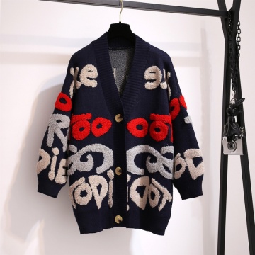 Spring and Autumn Women's Casual Knitted Cardigan Sweater