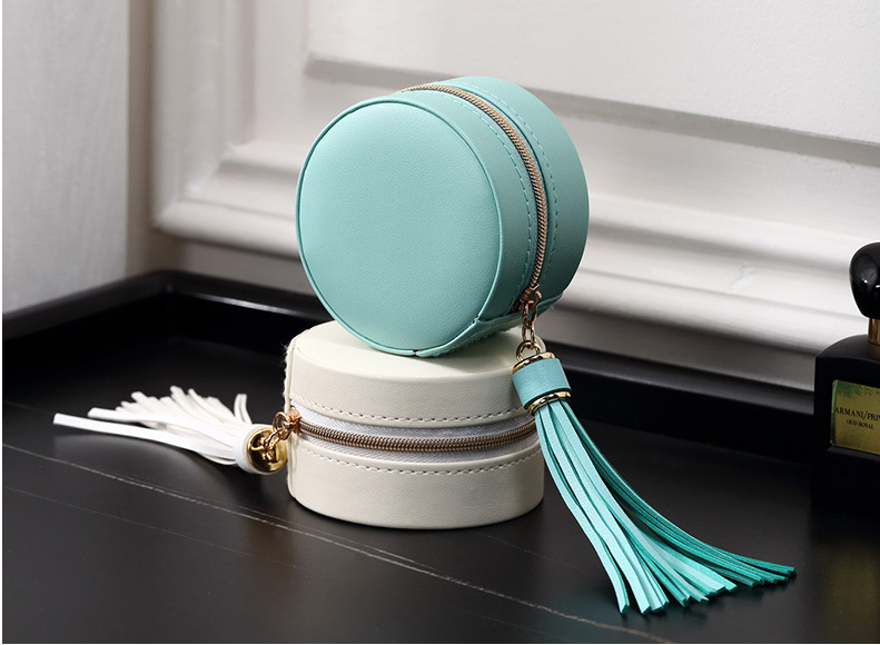 Custom Blue Round Jewelry Packaging Earring Storage Box