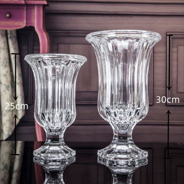 Retro Vertical Morning Glory Flared Glass Crystal Vase