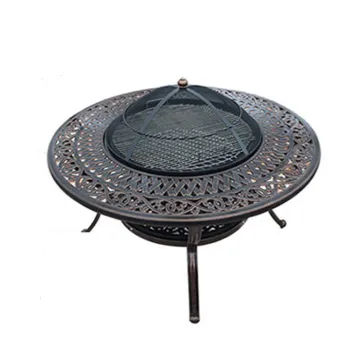 2021 Hot Sale Outdoor Grill and Cast Aluminum Dining Table Set for BBQ and Charcoal Grilling