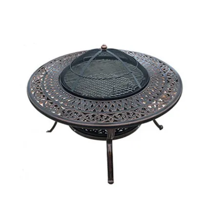2021 Hot Sale Outdoor Grill and Cast Aluminum Dining Table Set for BBQ and Charcoal Grilling