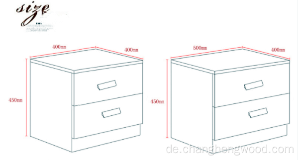 Heißer Verkauf 2 Schubladen Nachtständer