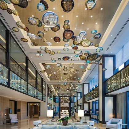 Artistic Club Hotel Atrium Aerial Pendant Lamp