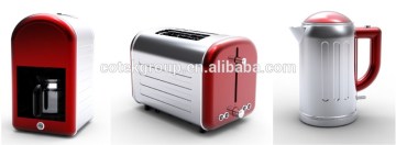 zhejiang cotek colorful stainless steel housing electrical motel kitchen appliances retro 2 slice bread toasters