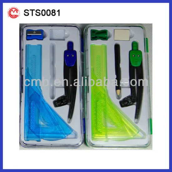 15cm plastic math set in a plastic box