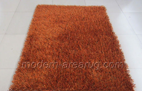 Customized Rust Red Polyester Shaggy Pile Rugs, Soft Hand-tufted Area Rug Carpet