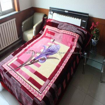 100% polyester 2-ply 5kg raschel blanket for adult