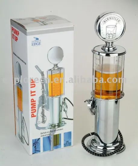 Metal look liquor dispenser for promotion