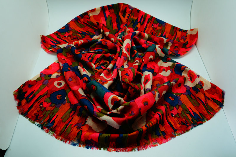 Printed Wool Scarf Yf 2013 803