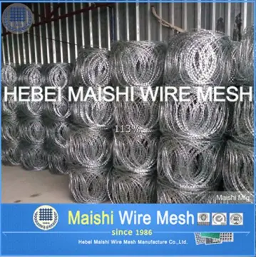 Galvanised + Silver Powder Coating FLAT WRAP RAZOR WIRE