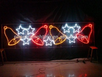 train rope light led christmas motif bells