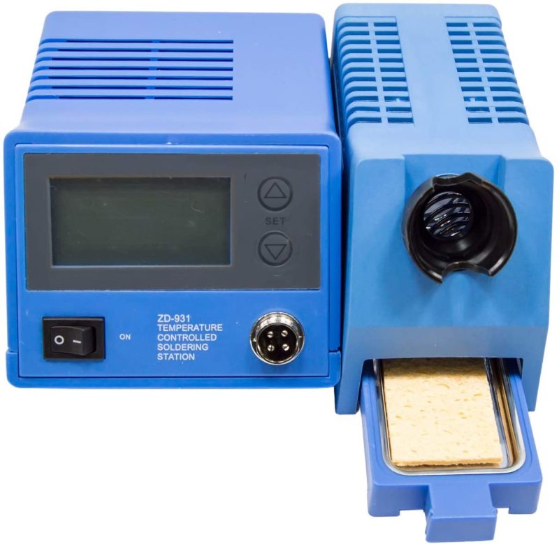 ZD-931 48W Blue/Grey Temperature Controlled Soldering Station with LCD Display