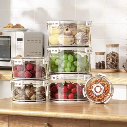 Stackable Freshness Preservation Food Storage Boxes & Bins