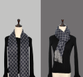 Wool Cashmere Modal Campuran Checkerboard Unisex Scarf