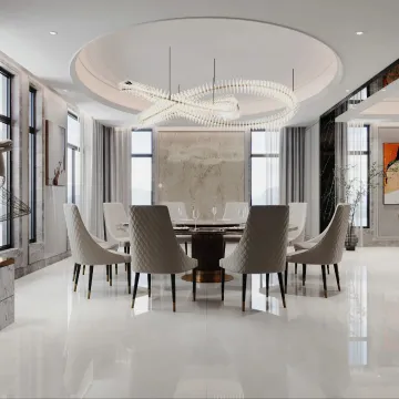 High-End Furniture: Luxury 6-8 Seater Chairs and Sintered Stone Marble Table Set for Home