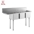 Stainless Steel Triple Compartment Sink With Left Drainboard