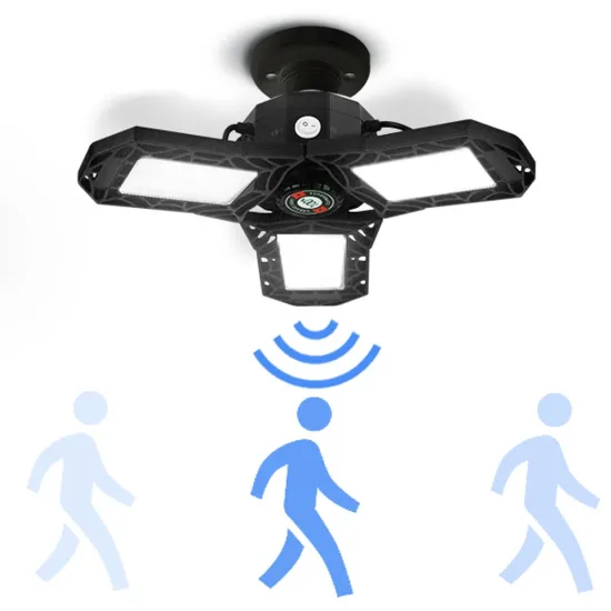 Hot Selling LED Folding Ceiling Light with Radar Induction for Garage