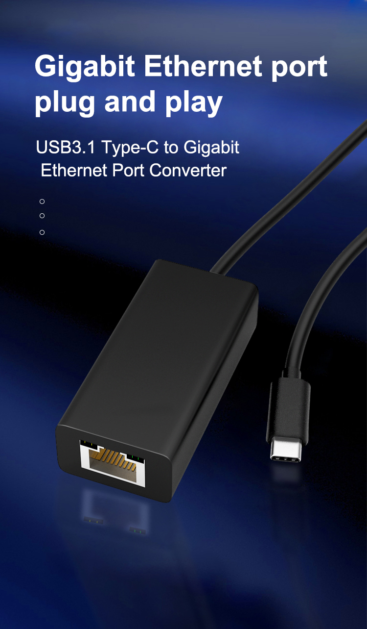 ギガビットネットワークハブUSB CからRJ45アダプター