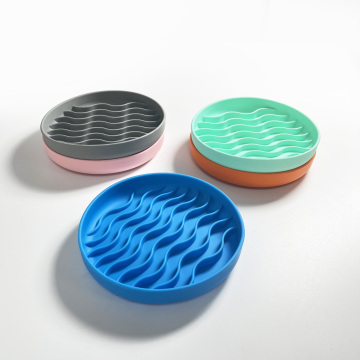 Non-Slip Wave Shape Silicone Dog Food Bowl - Slow Feeder Puzzle Lick Mat for Healthy Eating