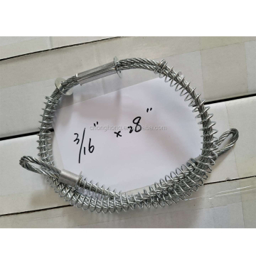Whipcheck di dimensioni del tubo da 3/16 pollici con cavo da 28 pollici: cavo di sicurezza con collegamento ad anello