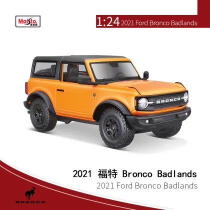 Maisto J EEP Bronco Off-Road Vehicle with Opening Doors - 1:24 Scale Diecast Alloy Car Model and Toy