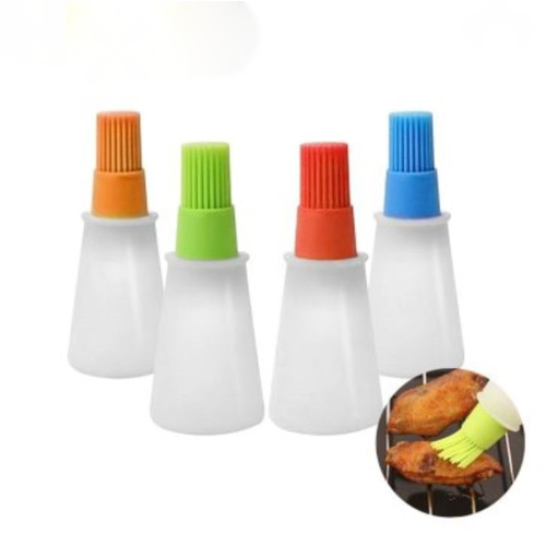 Kitchen Baking Silicone Oil Sauce Bottles with Brushes