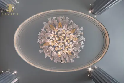 Flower beveled bohemia crystal hotel chandelier