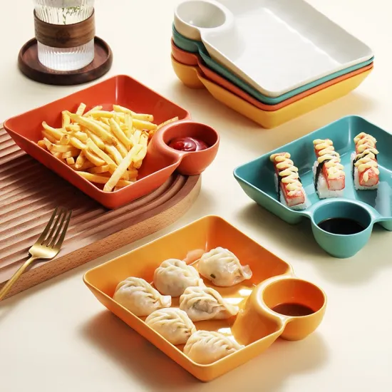 Customized Colorful Durable Melamine Dish Plates for Home and Restaurant